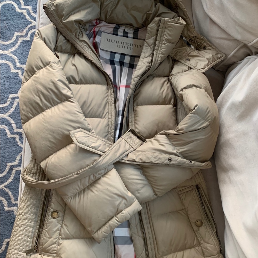 Burberry gold puffer women’s size small